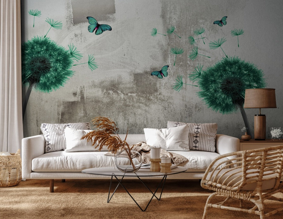 Green Dandralian Flower wallpaper for wall