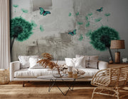 Green Dandralian Flower wallpaper for wall