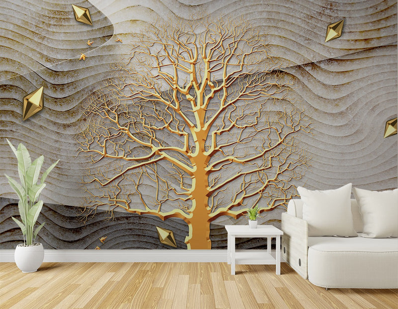 Golden Brown Dry Tree wallpaper for wall