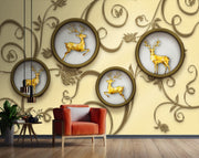 Golden Colour Rein Deer wallpaper for wall