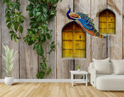 Beautiful Peacock Sitting On Window wallpaper for wall