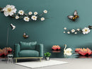 Green and White Lily Flower wallpaper for wall