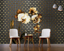 Black and Golden Flowers wallpaper for wall