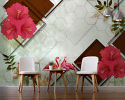 Red Hibiscus Flower wallpaper for wall