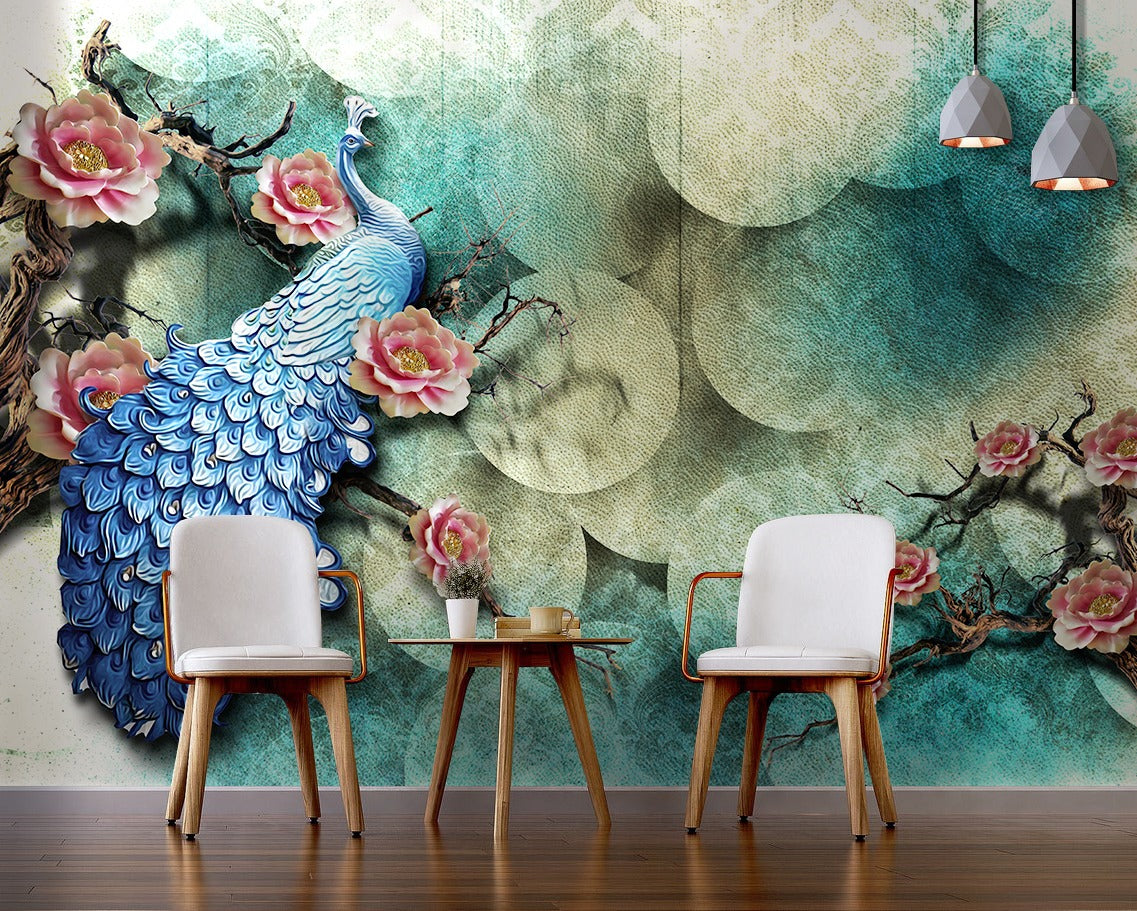 King Of Birds Amidst Flowers for wall