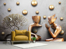 Copper Indefinite Human & Tree Wallpaper for wall