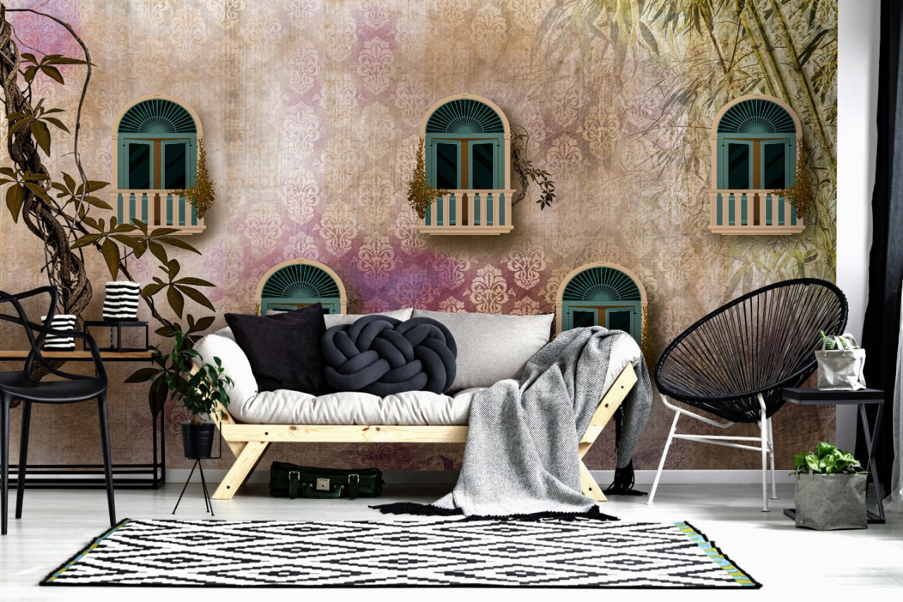 Damask Customized Plants Wallpaper for wall