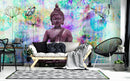 Butterflies Bright Background & Buddha Wallpaper