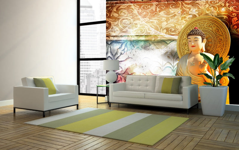 Customized Peach & Skin Buddha Wallpaper for wall