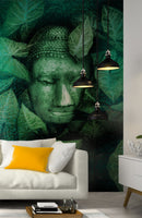 Green Leaves Buddha Wallpaper for wall