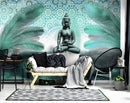 Buddha & Feathers Peaceful Customised Wallpaper