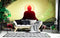 Red Based Enlightened Buddha Undefined Illustration Wallpaper for wall