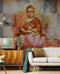 Buddha Sketching On Square Background Wallpaper for wall
