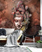 Half-Faced Buddha Under Peacock & Feathers Wallpaper for wall