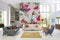 Eye Catching Pink Flowers & Colorful Birds Walls Wallpaper for wall