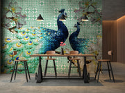 Elegant Peacocks Nature Wallpaper for wall