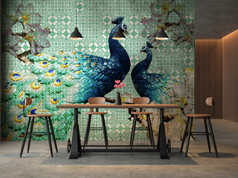 Elegant Peacocks Nature Wallpaper for wall
