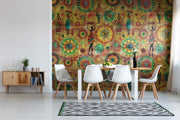 African Statue Figure Doll Colorful Wallpaper for wall
