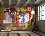 Abstract Cartoon Face Wallpaper for wall