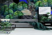 Illustrated Leaf Impression Wallpaper for wall