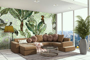 Abstract Trees & Leaves On Circle Patterns Wallpaper for wall