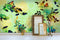 Colorful Birds On Colorful Flowers Wallpaper for wall