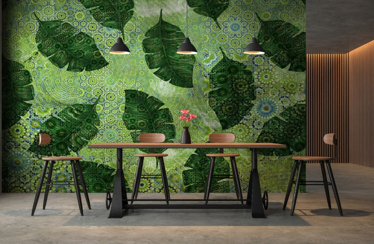 Modern Minimalistic Leaf Wallpaper for wall