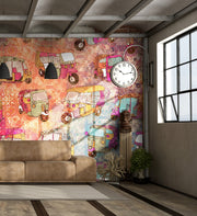 Pink Based Funny Auto Rickshaw Wallpaper for wall