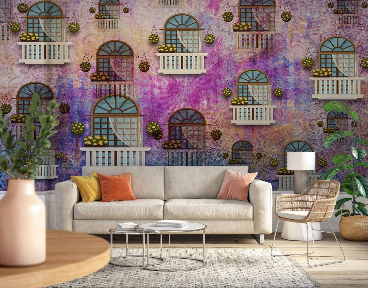 Retro Windows Pink Purple Shaded Wallpaper for wall