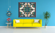Blue Pattern Art, Set Of 2