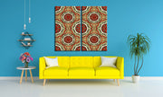 Orange Brown Indian Pattern, Set Of 2