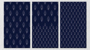 Blue White Indian Pattern Art, Set Of 3