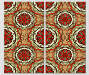 Orange Brown Indian Pattern, Set Of 2