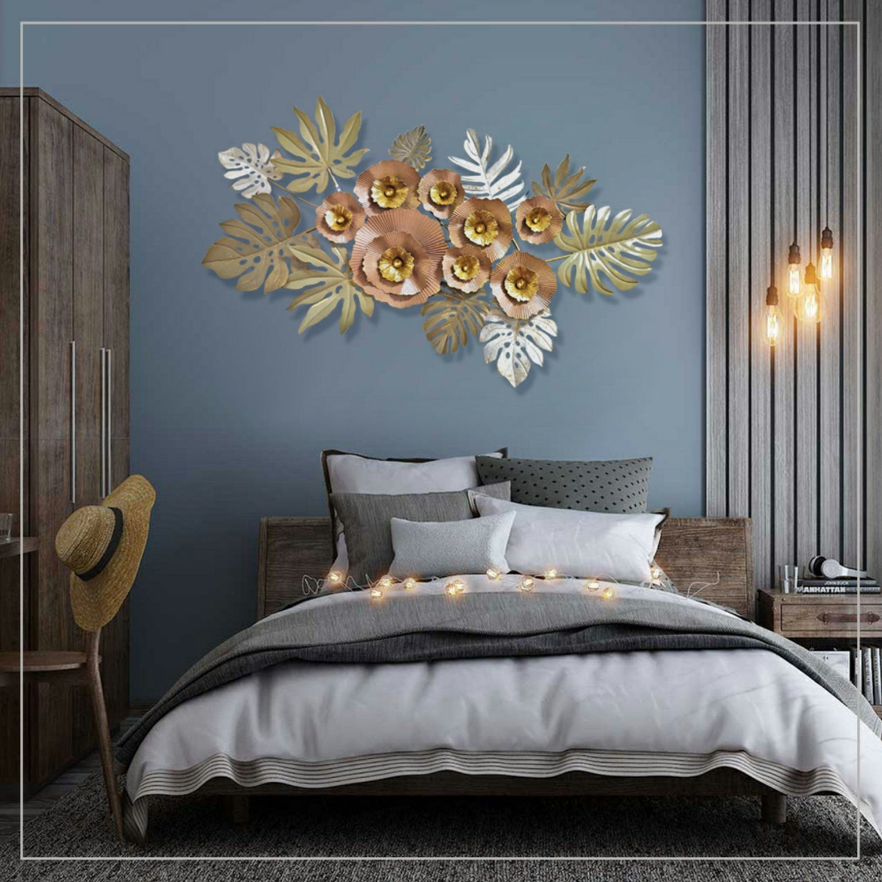 Floral wall metal art