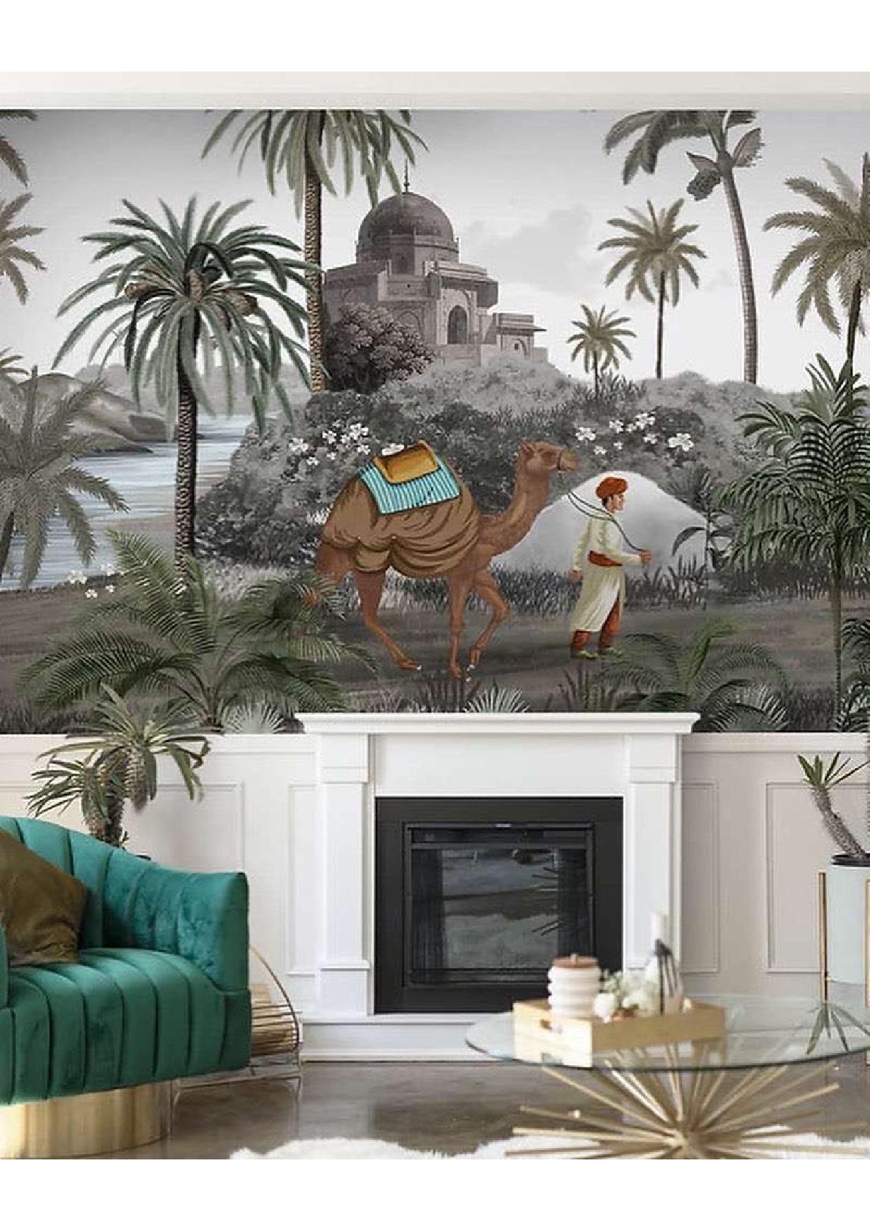 Camel Before Palace Rajasthan Wallpaper