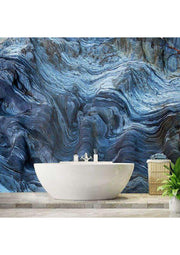 Blue Rock Waves Abstract Wallpaper