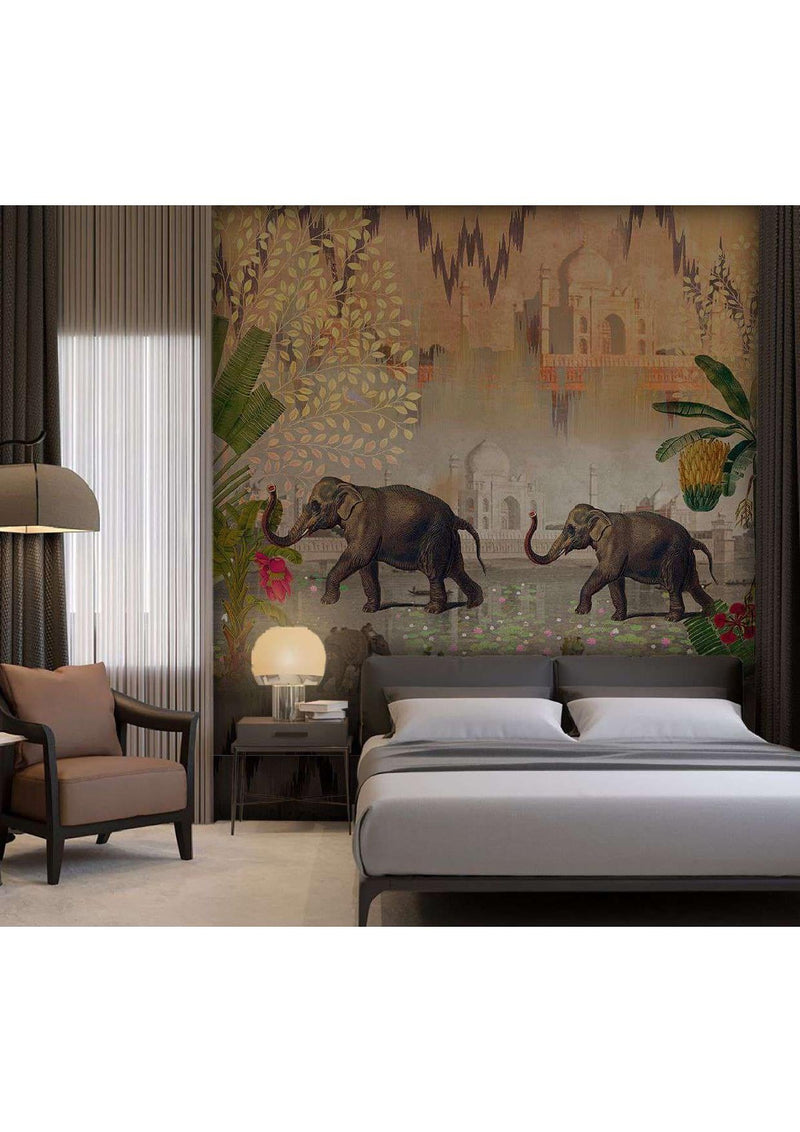 Elephants Taj Mahal Wallpaper