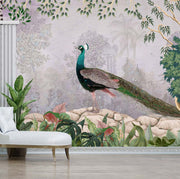 Jeweled Peacock Wallpaper