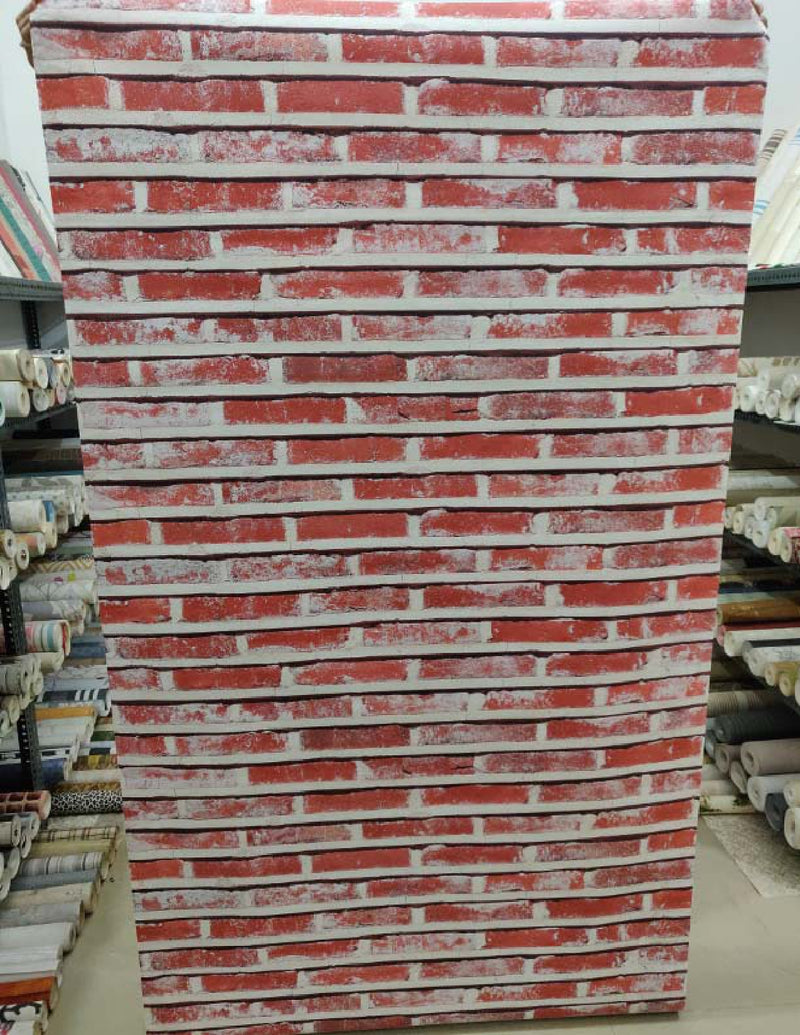 Korean 3D Red Bricks Wallpaper Roll