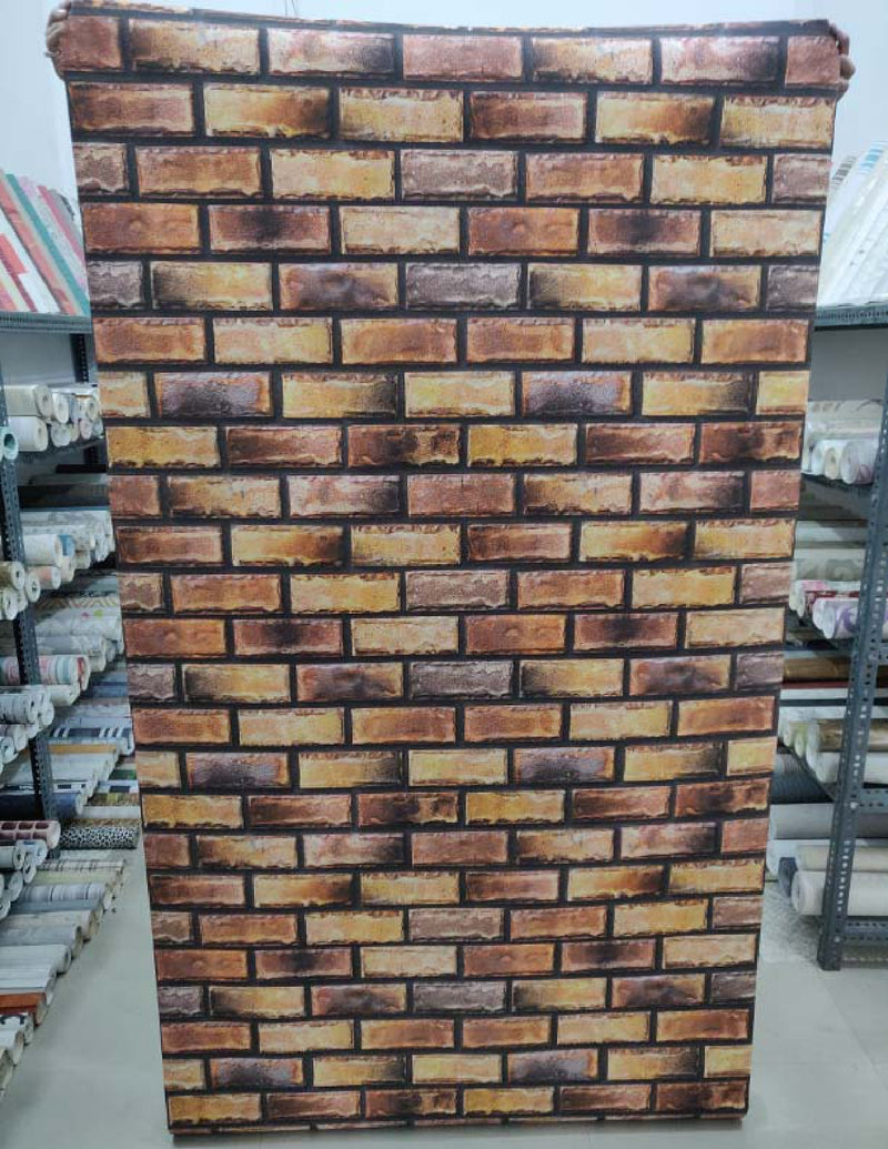 Korean 3D Colourfull Bricks Wallpaper Roll