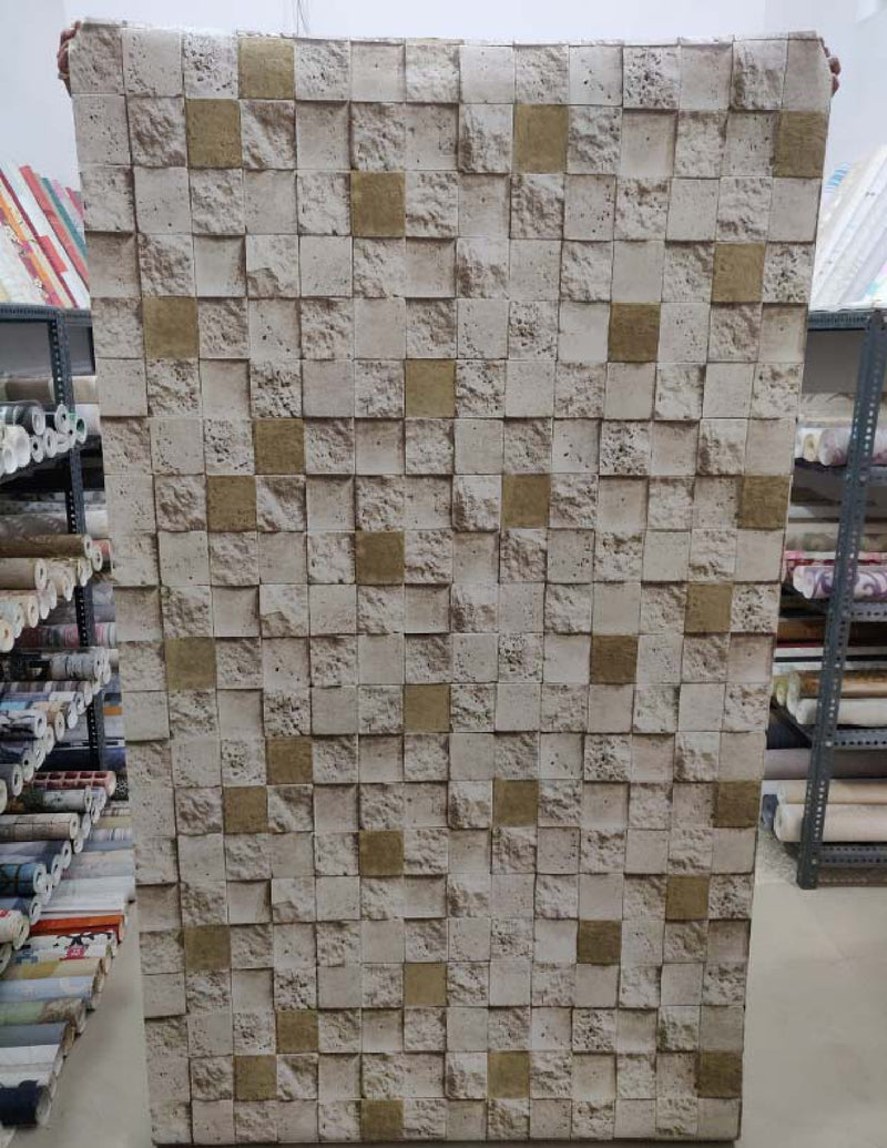 Korean 3D Square Rocks Wallpaper Roll