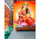Laxmi In Red Saree Self Adhesive Sticker Poster