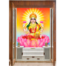 Laxmi Sitting On Lotus Self Adhesive Sticker Poster