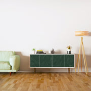 Transparent Green Leafs Design Self Adhesive Sticker For Cabinet