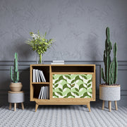 Green Leafs Art Self Adhesive Sticker For Cabinet