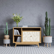 White Leaves Design Self Adhesive Sticker For Cabinet