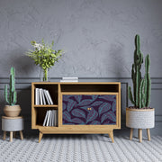 Green And Purple Shaded Leafs Design Self Adhesive Sticker For Cabinet