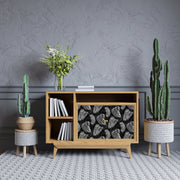 Black And White Leafs Design Self Adhesive Sticker For Cabinet