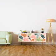 Orange And Green Leafs Design Self Adhesive Sticker For Cabinet