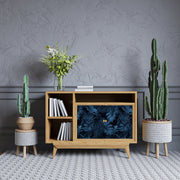 Blue Shaded Leafs Design Self Adhesive Sticker For Cabinet